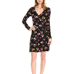 NWT Sexy Black Clayton Floral Janice Wrap Dress S